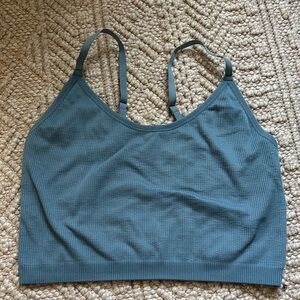 Colsie Blue Ribbed Crop Top